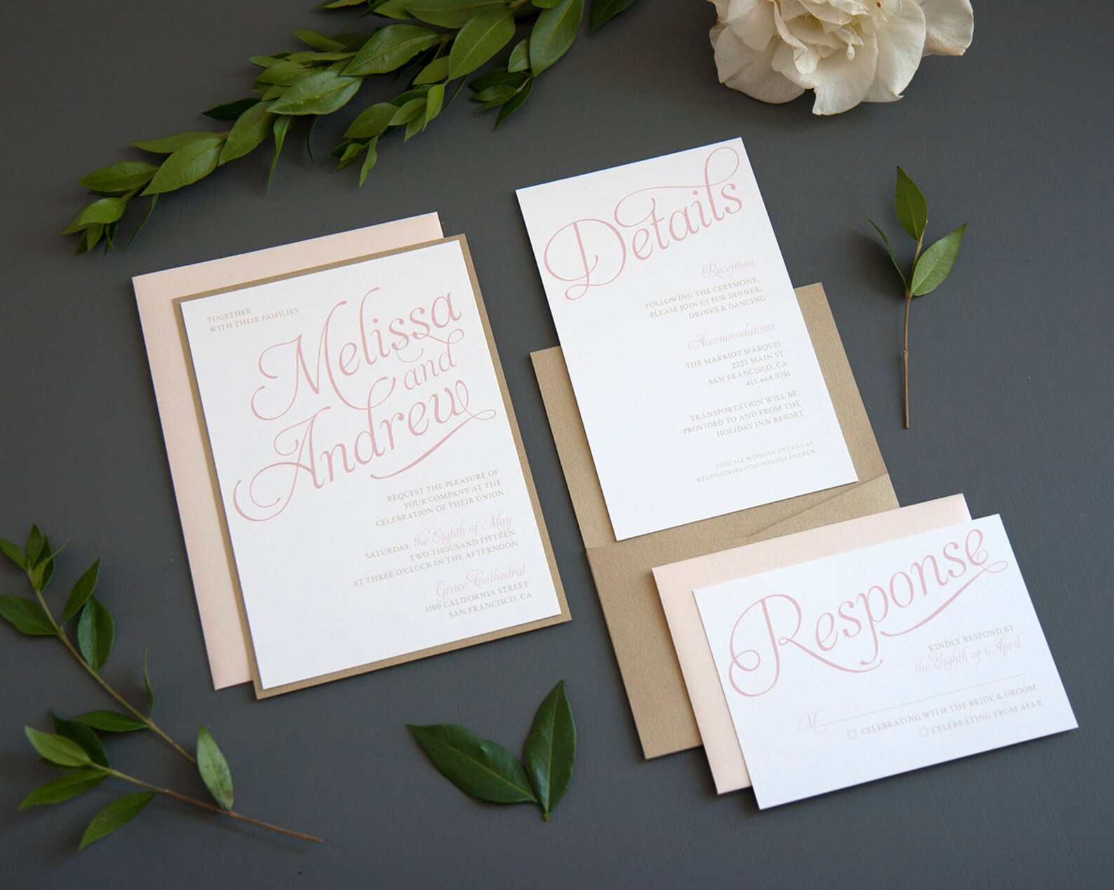 Classic & Elegant Wedding Invitation SAMPLE Panel Pocket Etsy