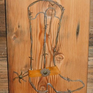 COWBOY BOOT Wall Plaque Wooden Western Sign