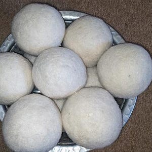 Six Large Handmade Felted Sheep WOOL DRYER BALLS