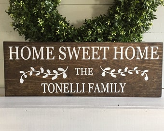 home sweet home sign, Last name wood sign,  Home Sign, Housewarming Gift, Wedding Gift, New Home Gift, Realtor gift for client