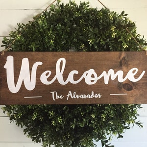 Welcome Sign, Welcome Door Sign, Personalized Sign, Family Name Sign, Hanging Welcome Sign, Personalized Wedding Gift, Front Door Sign