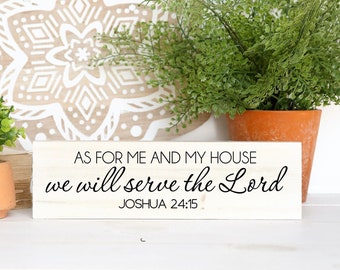 As for me and my house we will serve the Lord - Scripture Wall Art - Master Bedroom - Bible Verse