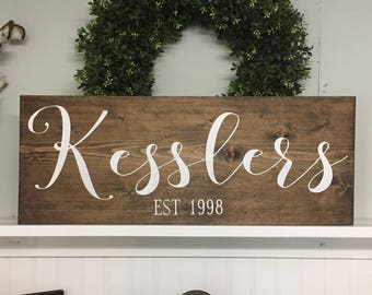 Last name sign, Last name wood sign, Last name established sign, Last name wall art, Last name sign wood, Established sign