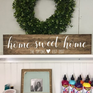 Home Sweet Home sign, Wood Home Sign, Housewarming Gift, House Sign, Wedding Gift, New Home Gift, Realtor gift for client