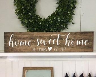 Home Sweet Home sign, Wood Home Sign, Housewarming Gift, House Sign, Wedding Gift, New Home Gift, Realtor gift for client