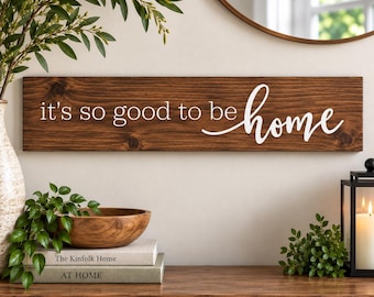Panneau « Quel bonheur d'être à la maison ! », panneau en bois, décoration murale pour l'entrée, cadeau de pendaison de crémaillère, décoration pour une nouvelle maison