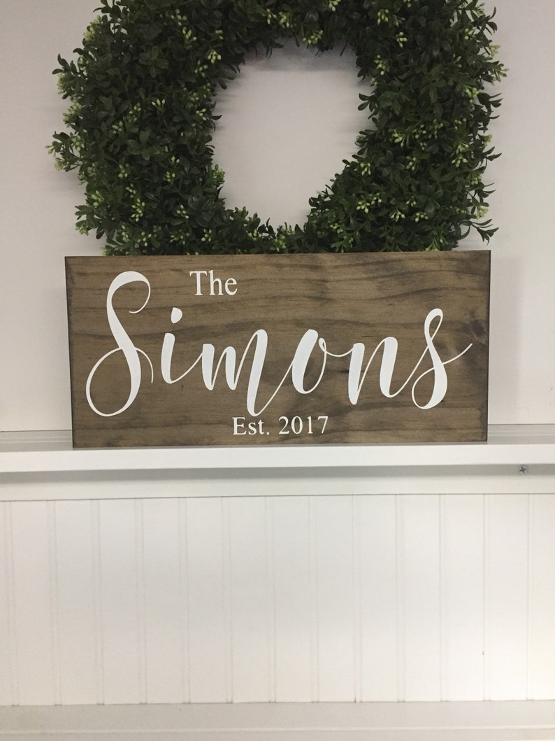 Personalized Wedding Gift idea for couple, Last Name Sign, Rustic wedding gift bride and groom, Wood Sign, Custom Family Sign, Name sign, image 7