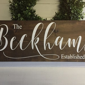 last name sign, family sign, Bridal Shower Gift, Wedding Gift, name sign, wedding gift, wedding sign, established wood sign, rustic