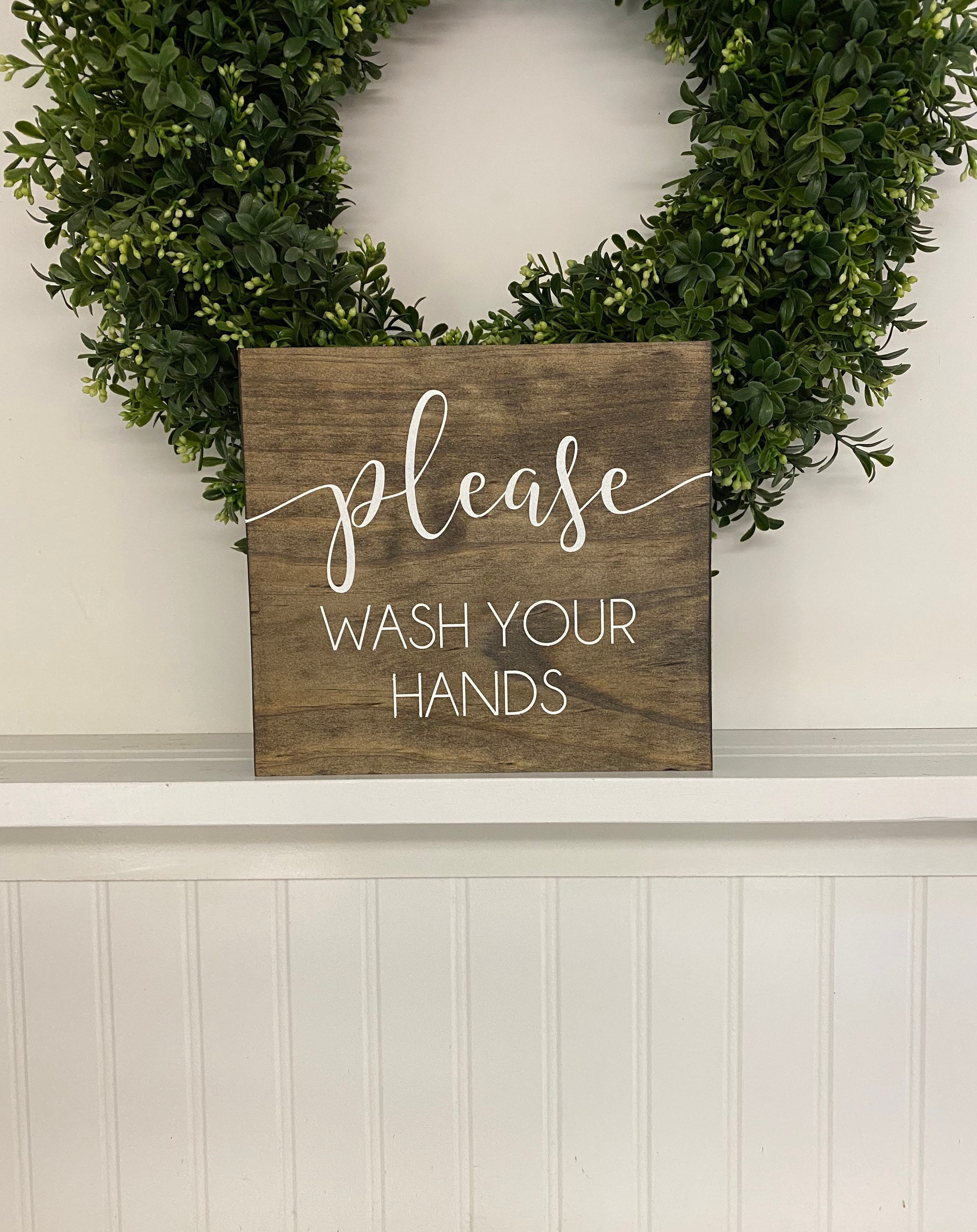 Wash Your Hands Sign Bathroom Wall Decor Kids Wall Restroom Etsy