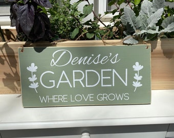 Outdoor Personalized Garden Sign, Gift for Gardener, Mothers Day present