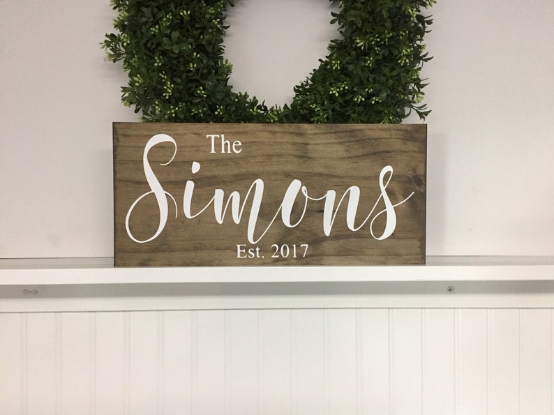 Personalized Wedding Gift idea for couple, Last Name Sign, Rustic wedding gift bride and groom, Wood Sign, Custom Family Sign, Name sign, image 6