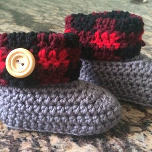 Baby Plaid Booties