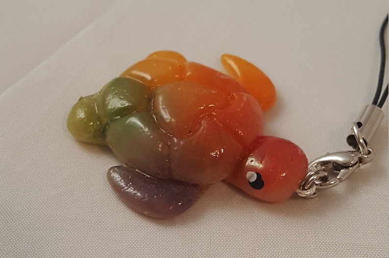 Polymer Clay Rainbow Turtle Keychain Etsy Canada