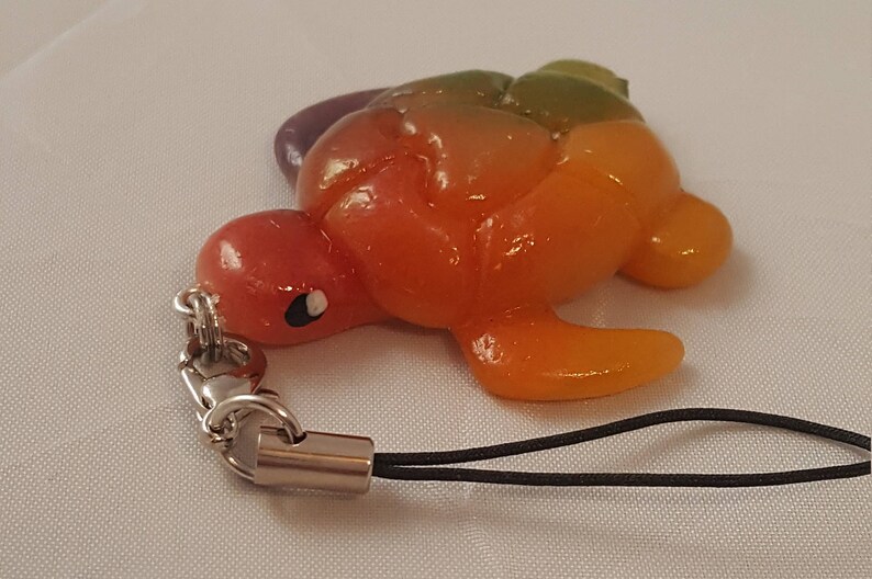 Polymer Clay Rainbow Turtle Keychain Etsy Canada