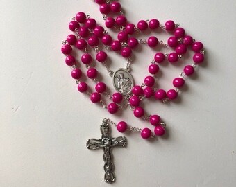 Rosary - Breast Cancer - St Agatha - Pink