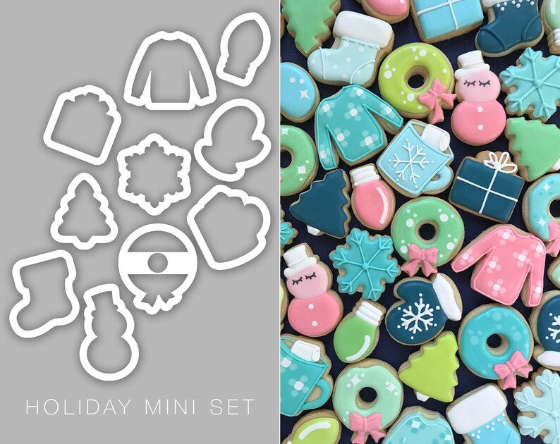 Set of 10! Christmas Mini Cookie Cutters
