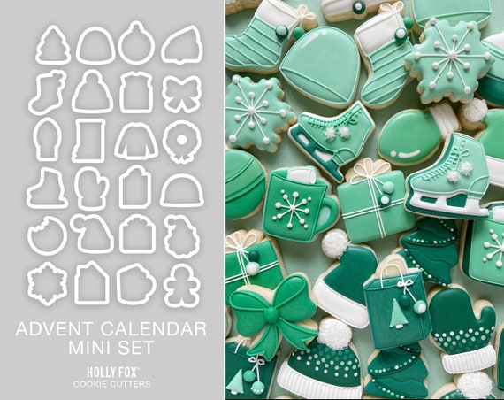 Advent Calendar Mini Cookie Cutters Set of 24 