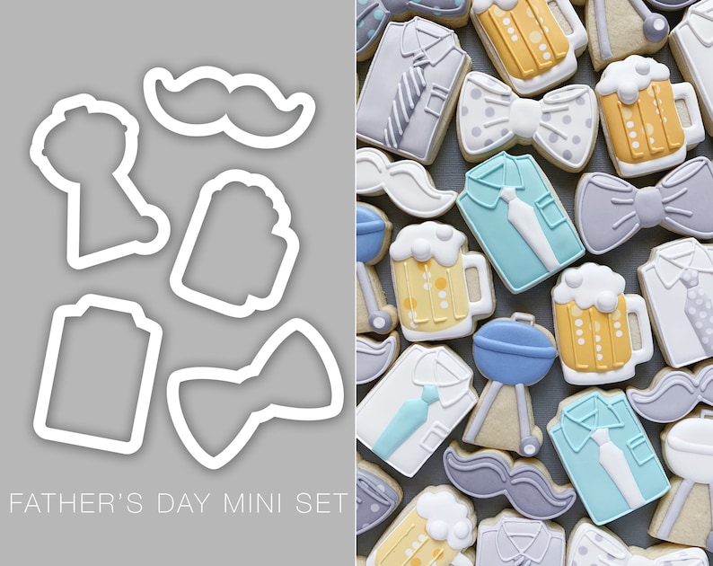 Set of 5! Father/'s Day Mini Cookie Cutters