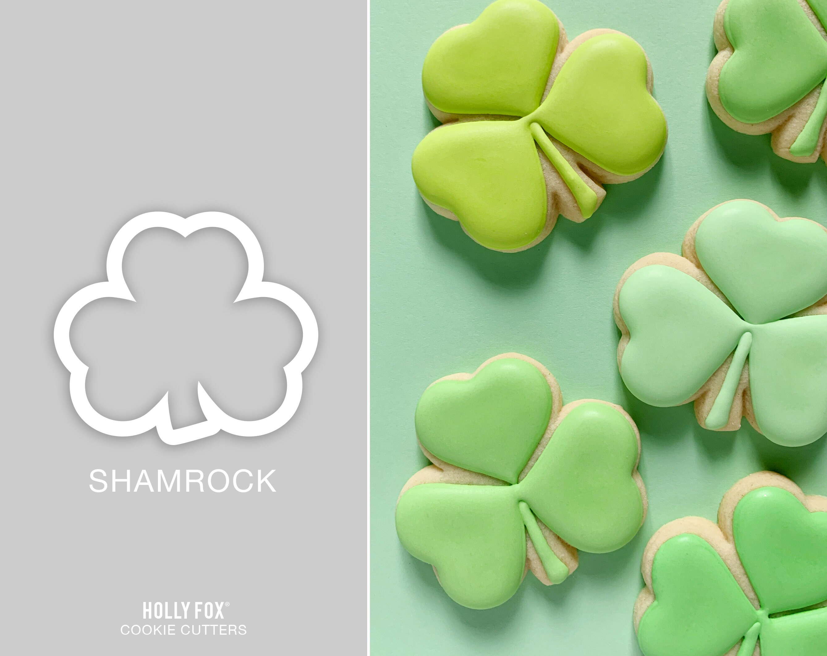 Clover cookie. Shamrock cookie.