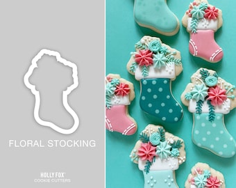 Floral Stocking Cookie Cutter