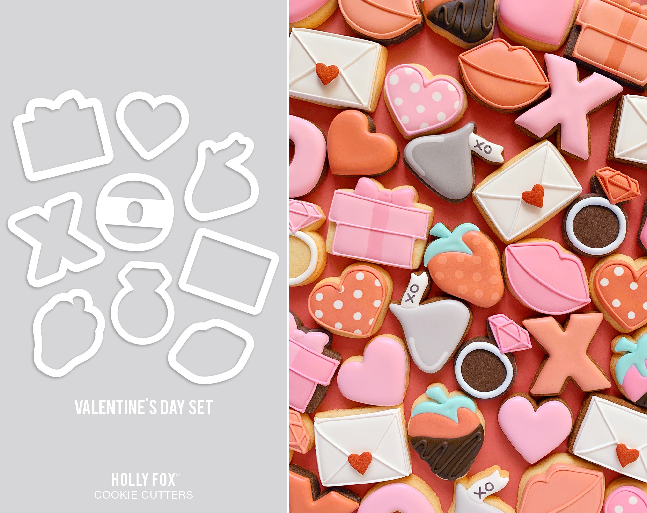 Valentine Cookie Cutters - Set of 9!