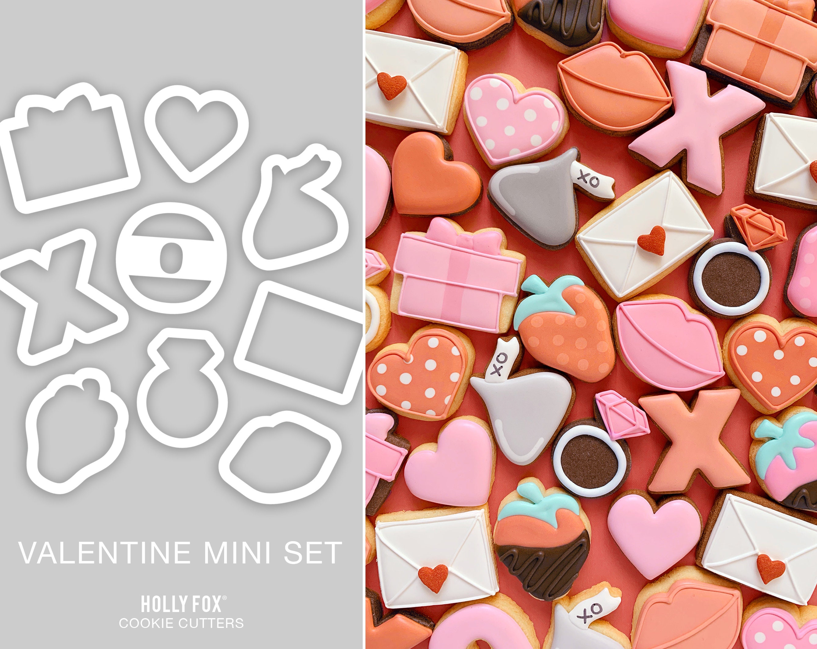 Valentine Cookie Cutters - Set of 9!