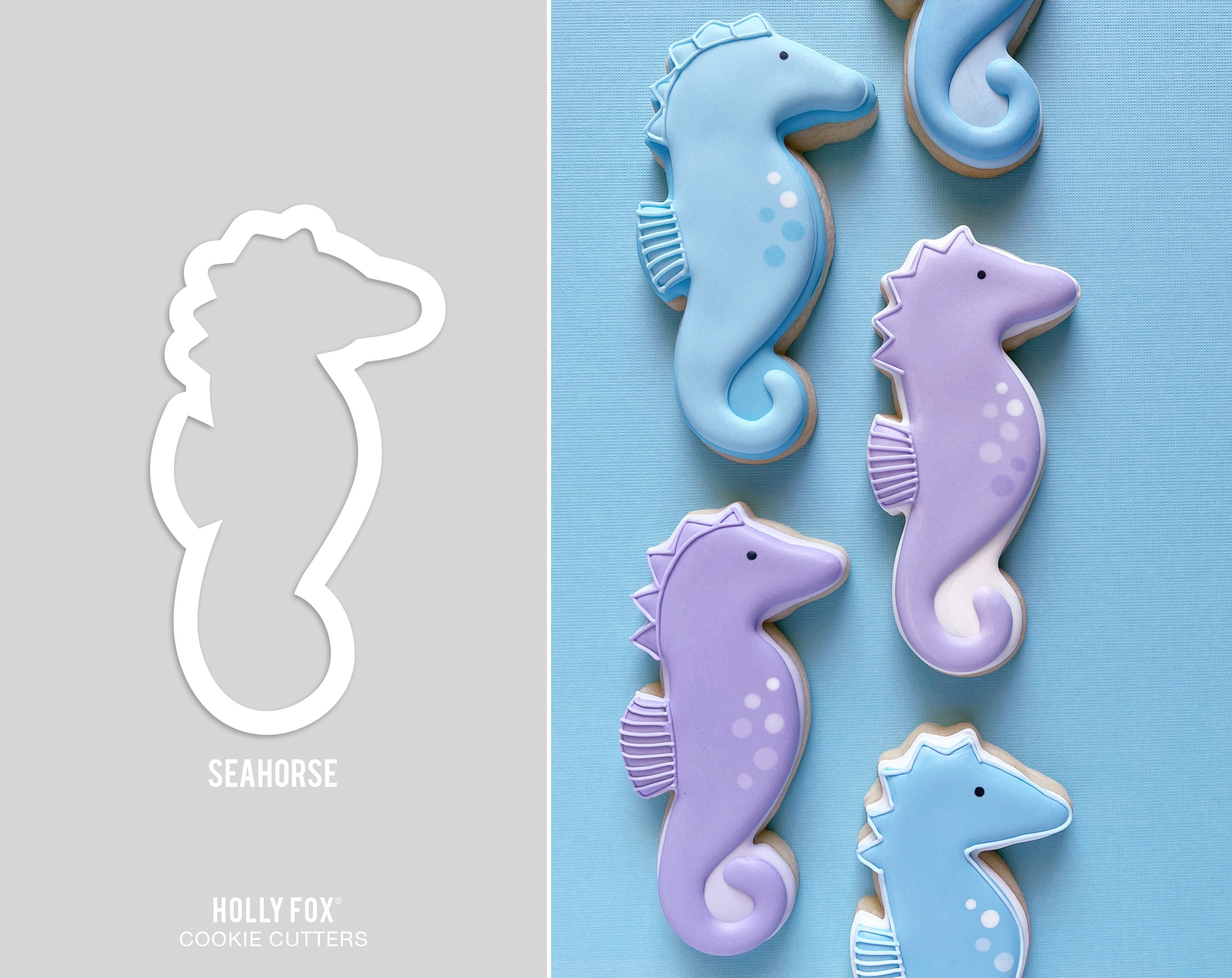 Chubby Seahorse Cookie Cutter - USA Made Ocean Animal Cutter For Baking & Crafts