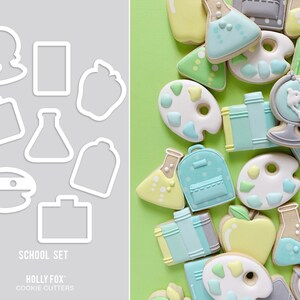 Mini formine per biscotti Ritorno a scuola, set di 8!