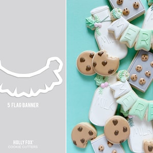 Five Flag Banner Cookie Cutter