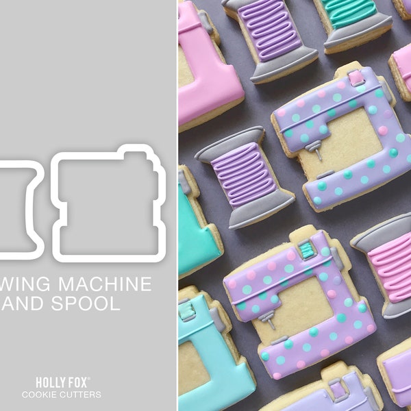 Sewing Machine + Spool Cookie Cutter - Set of 2!