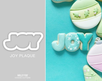 Joy Plaque Cookie Cutter