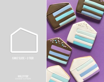 Cortador de galletas con forma de rebanada de pastel, 3 niveles