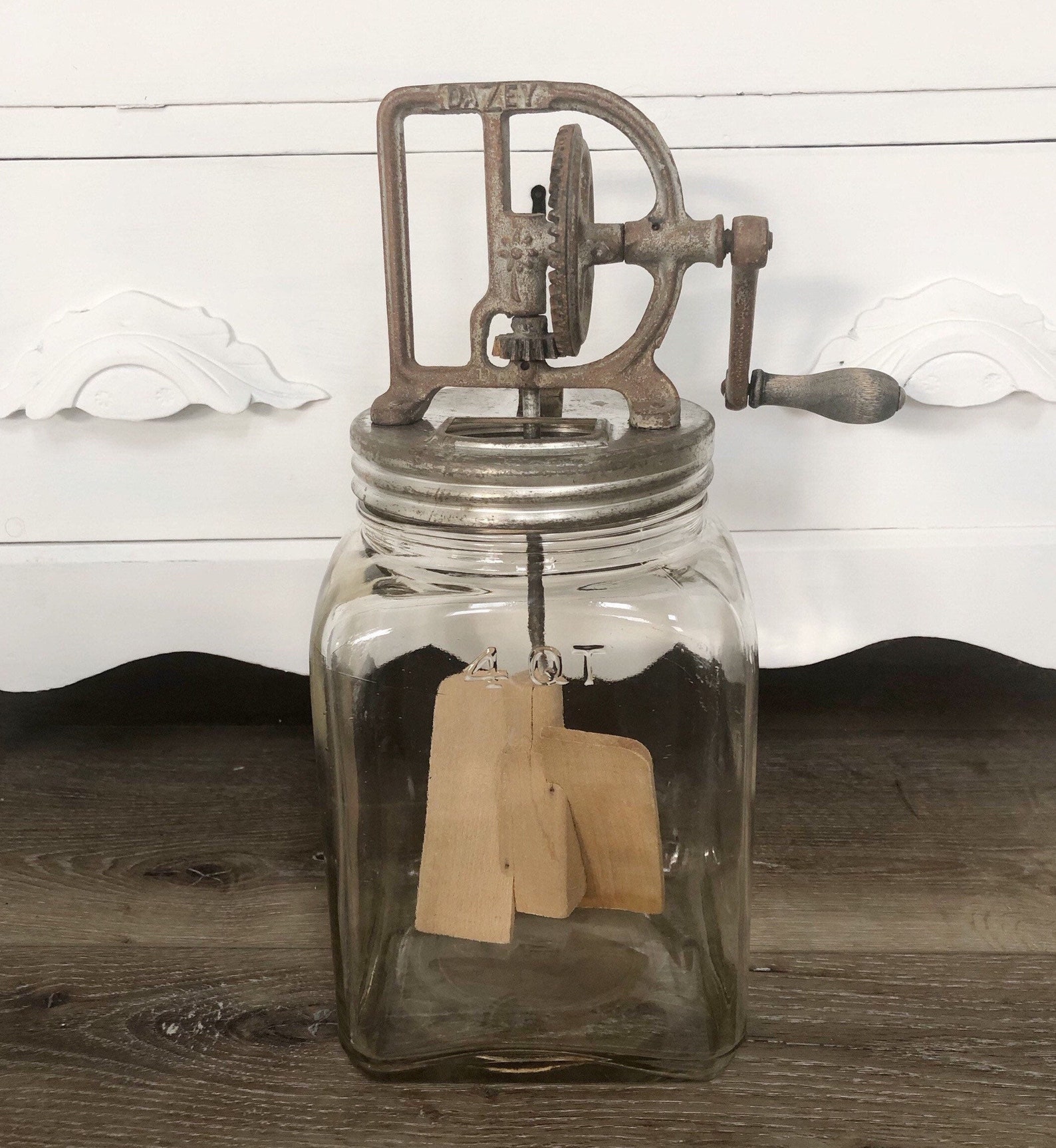 Large VINTAGE BUTTER CHURN Hand Crank Dazey Churn Wooden Etsy