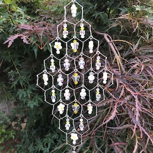 Glass Beaded Sun Catcher on Chicken Wire