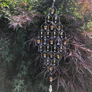 Glass Beaded Sun Catcher on Chicken Wire