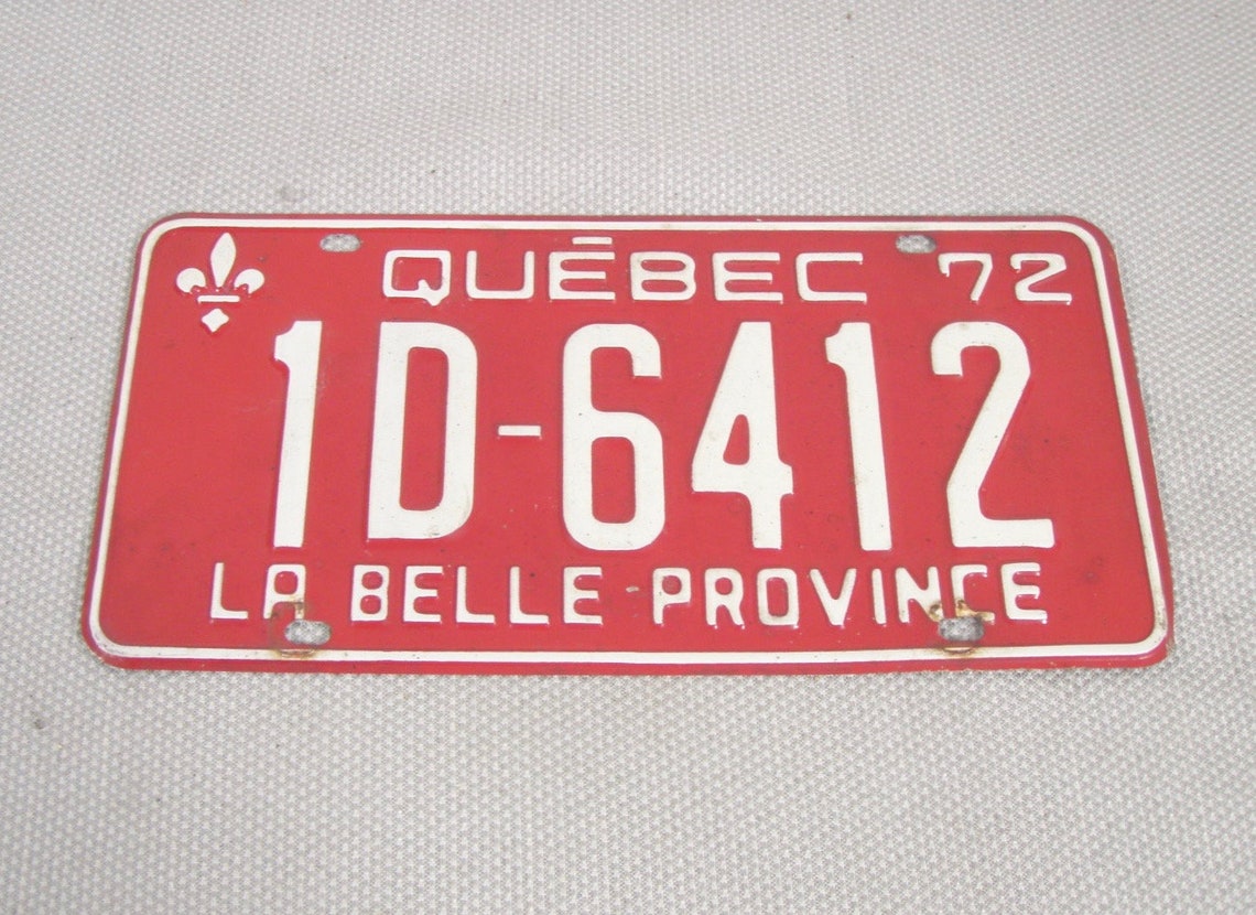3 Vintage Quebec License Plates 1970 1971 1972 QC French Etsy