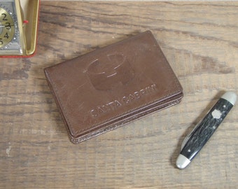 Vintage années 1960 Era Santa Cabrini Brown Leather Bifold Style Wallet w/ ID Window - Fondation de l’Hôpital de Montréal - LIVRAISON GRATUITE