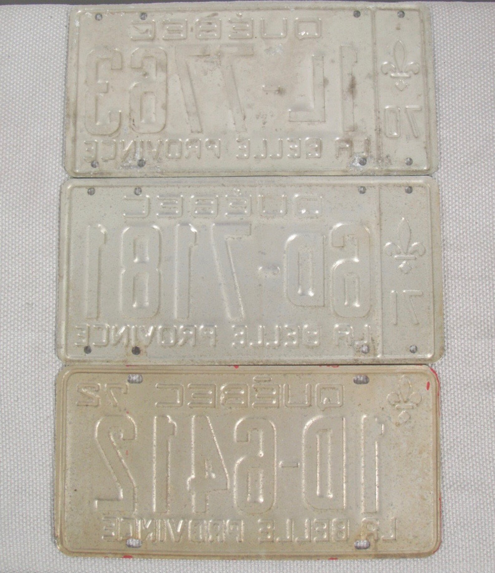 3 Vintage Quebec License Plates 1970 1971 1972 QC French Etsy