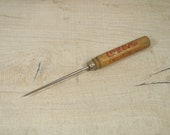 Vintage 1940s Era Newell Coca Cola Advertising Wood Handled Ice Pick w French Advert - FREE SHIPPING
