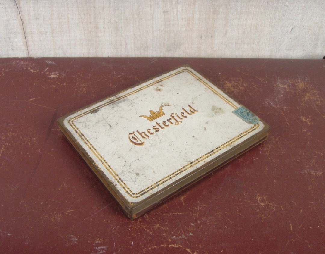 chesterfield cigarettes tin Vintage Chesterfield Cigarettes Flip Top Tin - Made in Virginia USA - FREE  SHIPPING