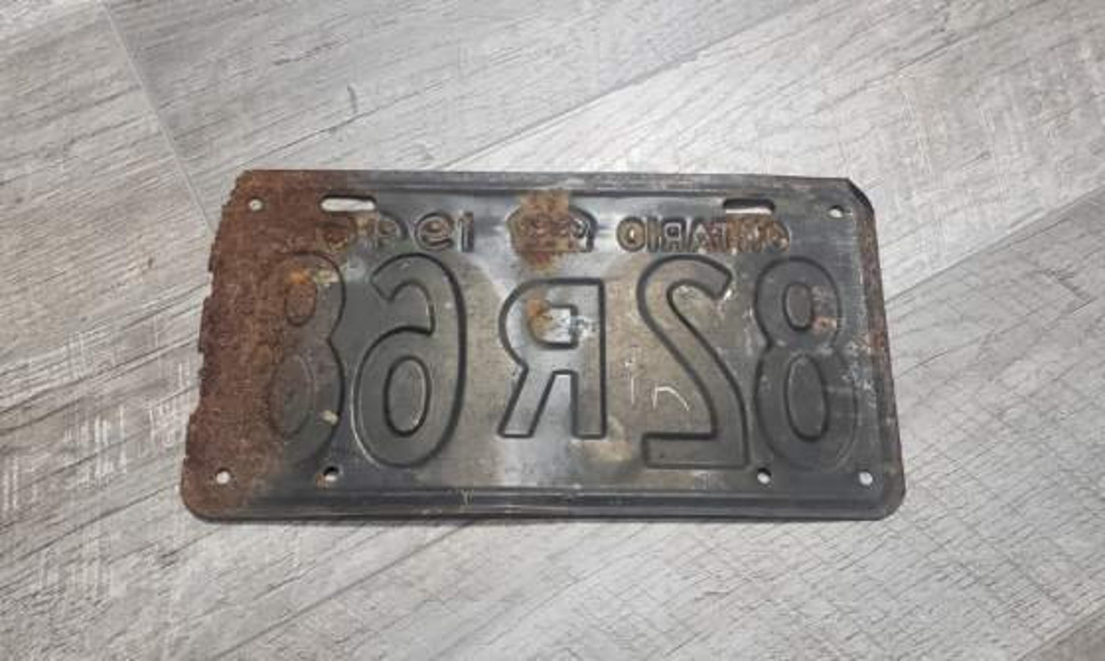 Vintage 1955 Ontario License Plate 925 896 White On Blue Etsy