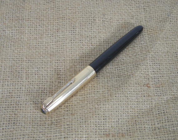 Vintage Parker 51 Demi Mark I Black Aerometric Fountain Pen W/ 12K