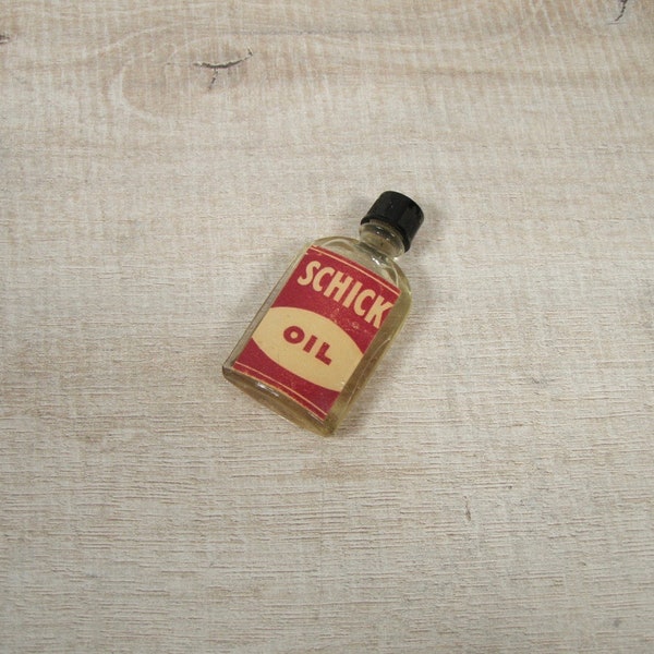 Antique Schick Oil Bottle w/ Bakelite Top - LIVRAISON GRATUITE