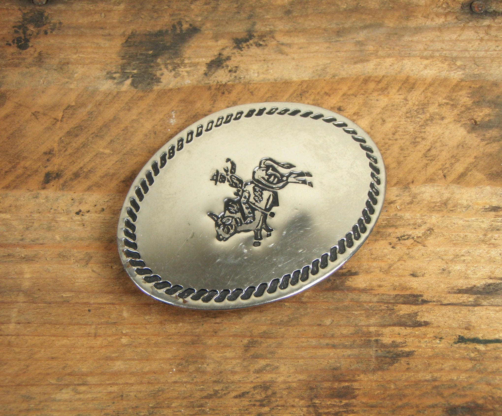 Vintage-westlichen Stil Silber Stier Reiten Cowboy | Etsy