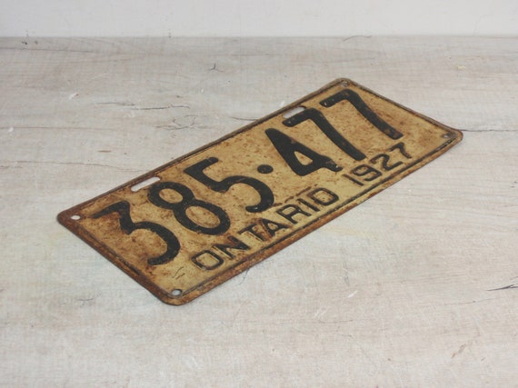 Antique Set of Ontario license plates 1927 (DEB) Antique Set of Ontario license plates 1927 (DEB)