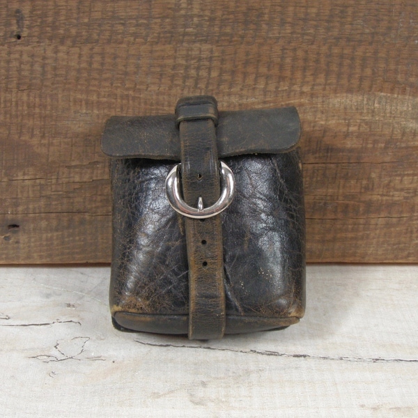 Vintage Belding Califorina Black Leather Saddle Bag Camera Case Zuma Series Style #3 - FREE SHIPPING