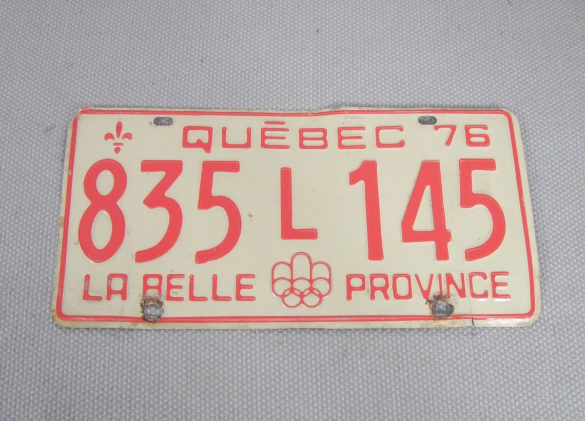3 Vintage Quebec License Plates 1974 1975 1976 QC French Etsy