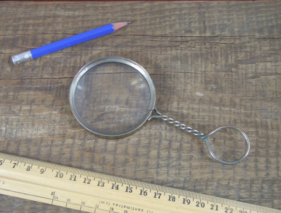 Vintage Industrial Style Pocket Magnifying Looking Glass FREE