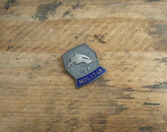 Vintage Molstar 1974 Downhill Ski Racing Competitor Lapel Pin - Made In Canada - FREE SHIPPING