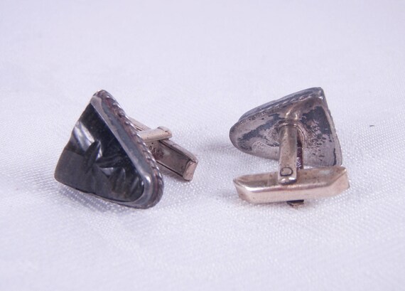 Vintage Alpaca Aztec Bloodstone Sterling Silver 9… - image 5